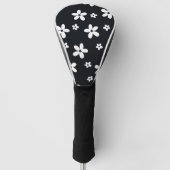 Summer Boho Schwarz-weiß Daisy Blume Golf Headcover (Vorderseite)