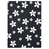 Summer Boho Schwarz-weiß Daisy Blume Klemmbrett (Rückseite)