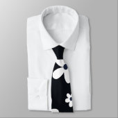 Summer Boho Schwarz-weiß Daisy Blume Krawatte (Gebunden)