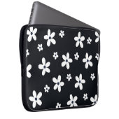 Summer Boho Schwarz-weiß Daisy Blume Laptopschutzhülle (Vorne Rechts)