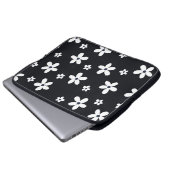 Summer Boho Schwarz-weiß Daisy Blume Laptopschutzhülle (Vorne Knopf)