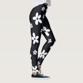 Summer Boho Schwarz-weiß Daisy Blume Leggings (Rechts)