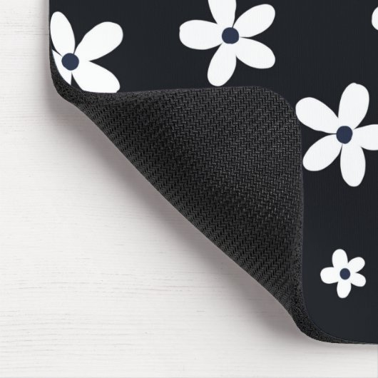 Summer Boho Schwarz-weiß Daisy Blume Mousepad (Ecke)