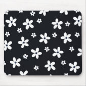 Summer Boho Schwarz-weiß Daisy Blume Mousepad (Vorne)