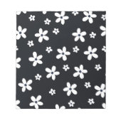 Summer Boho Schwarz-weiß Daisy Blume Notizblock (Vorderseite)