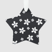 Summer Boho Schwarz-weiß Daisy Blume Ornament (Vorderseite)