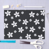 Summer Boho Schwarz-weiß Daisy Blume Seidenpapier (Handwerk)