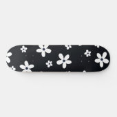 Summer Boho Schwarz-weiß Daisy Blume Skateboard (Horizontal)
