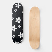 Summer Boho Schwarz-weiß Daisy Blume Skateboard (Vorderseite)