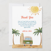 Summer Boho Surf Beach Van Baby Dusche Dankeskarte (Vorderseite)