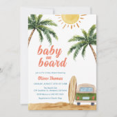 Summer Boho Surf Beach Van Baby Dusche Einladung (Vorderseite)