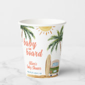 Summer Boho Surf Beach Van Baby Dusche Pappbecher (Vorderseite)