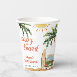 Summer Boho Surf Beach Van Baby Dusche Pappbecher