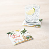 Summer Boho Surf Beach Van Baby Dusche Rechteckiger Pappuntersetzer (Vor Ort)