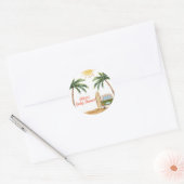 Summer Boho Surf Beach Van Baby Dusche Runder Aufkleber (Umschlag)