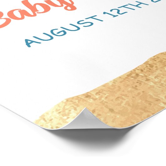 Summer Boho Surf Beach Van Baby Dusche Willkommen Poster (Ecke)