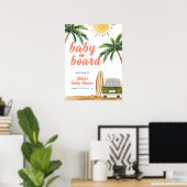 Summer Boho Surf Beach Van Baby Dusche Willkommen Poster (Heimbüro)