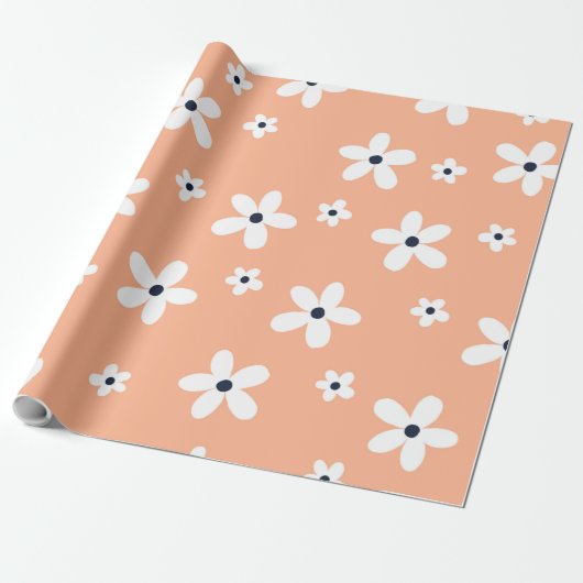 Summer Boho White Daisy Blume Geschenkpapier (Ungerollt)