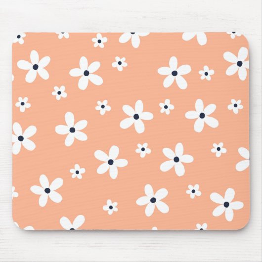Summer Boho White Daisy Blume Mousepad (Vorne)
