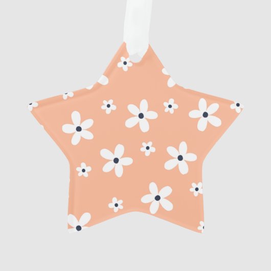 Summer Boho White Daisy Blume Ornament (Rückseite)