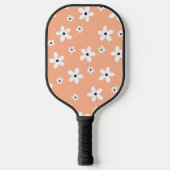 Summer Boho White Daisy Blume Pickleball Schläger (Vorderseite)