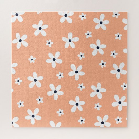 Summer Boho White Daisy Blume Puzzle (Horizontal)