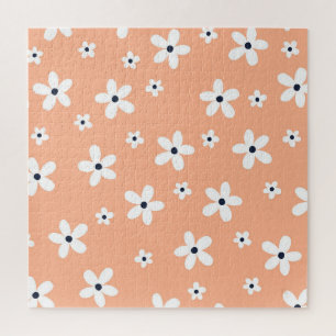 Summer Boho White Daisy Blume Puzzle