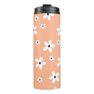 Summer Boho White Daisy Blume Thermosbecher