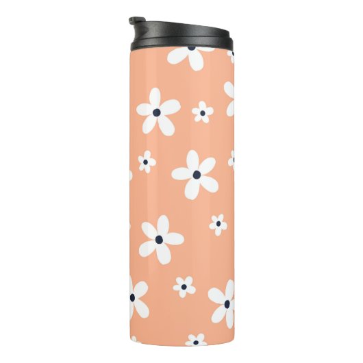 Summer Boho White Daisy Blume Thermosbecher (Nach rechts gedreht)