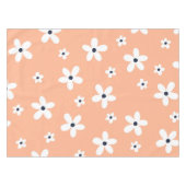 Summer Boho White Daisy Blume Tischdecke (Vorderseite (Horizontal))