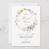 Summer Boho Wildblumen Bridal Dusche Einladung (Vorderseite)