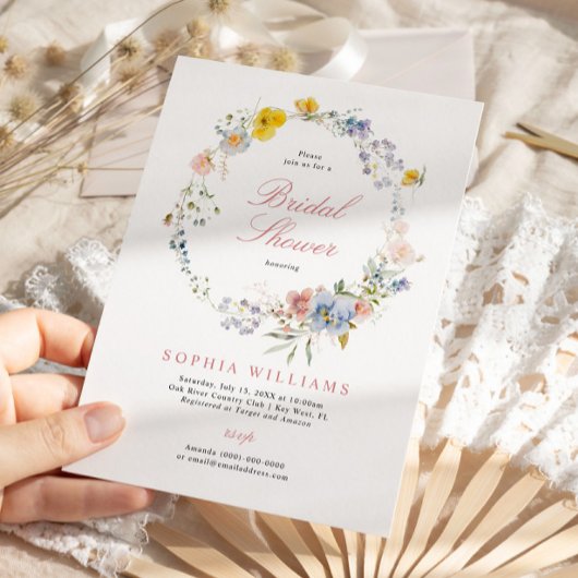 Summer Boho Wildblumen Bridal Dusche Einladung