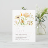 Summer Boho Wildblumen Garden Wedding Einladung (Stehend Vorderseite)