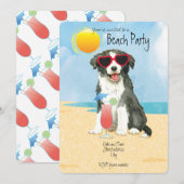 Summer Border Collie Beach Party Einladung (Vorne/Hinten)