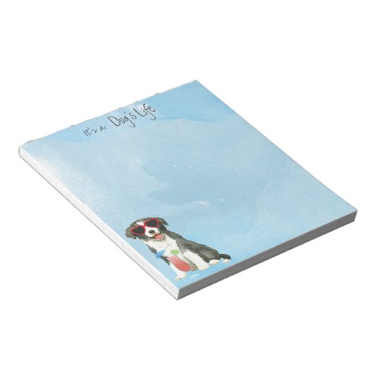 Summer Border Collie Notepad Notizblock (angewinkelt)