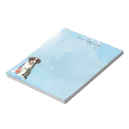 Summer Border Collie Notepad Notizblock (Rotiert)