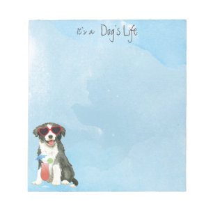 Summer Border Collie Notepad Notizblock