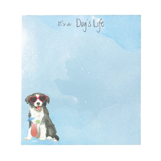 Summer Border Collie Notepad Notizblock (Vorderseite)