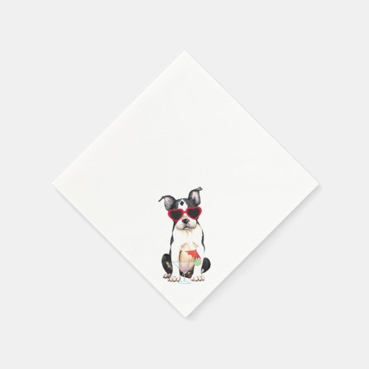Summer Boston Terrier Serviette (Ecke)