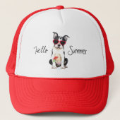 Summer Boston Terrier Truckerkappe (Vorderseite)