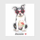 Summer Boston Terrier Vinyl Sticker (Blatt)