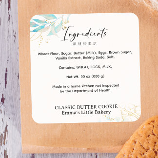 Summer Botanical Farmers Market Ingredient Product Quadratischer Aufkleber