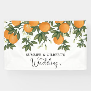 Summer Botanical Orange Citrus Hochzeit Willkommen Banner