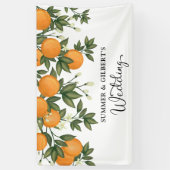 Summer Botanical Orange Citrus Hochzeit Willkommen Banner (Vertikal)