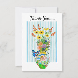 Summer Bouquet Flat Danke Karte