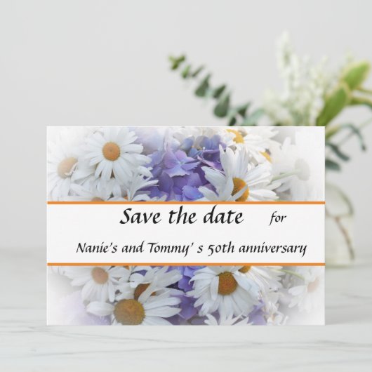 Summer Bouquet Flat Save the Date Card (Stehend Vorderseite)