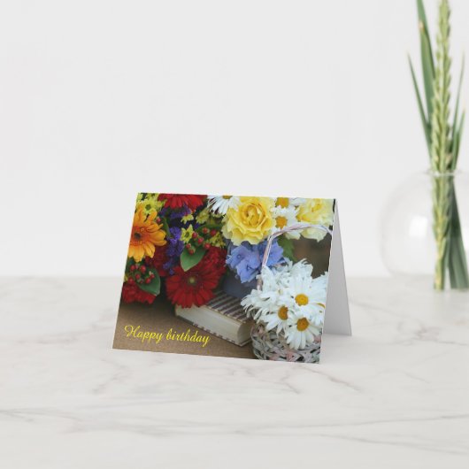Summer Bouquet Geburtstagskarte Falten Grußkarte Karte (Vorderseite)
