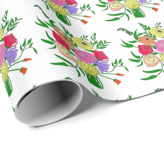Summer Bouquet Geschenkpapier (Rolleneckpunkt)