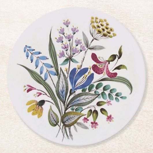 Summer Bouquet Runder Pappuntersetzer (Vorderseite)