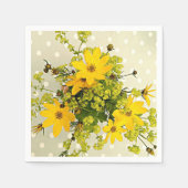 Summer Bouquet, Sunshine Yellow Flowers Serviette (Vorderseite)